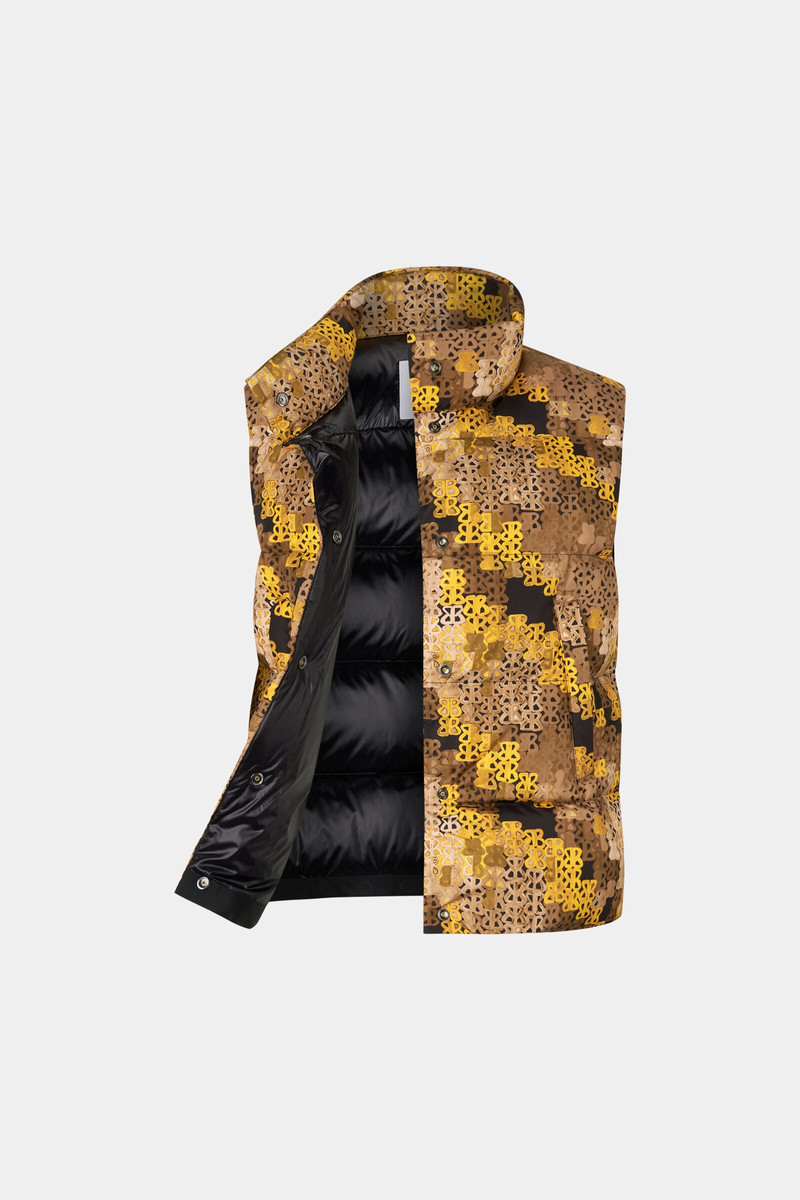 Orely Lightweight down vest in Camel/Mustard yellow 7