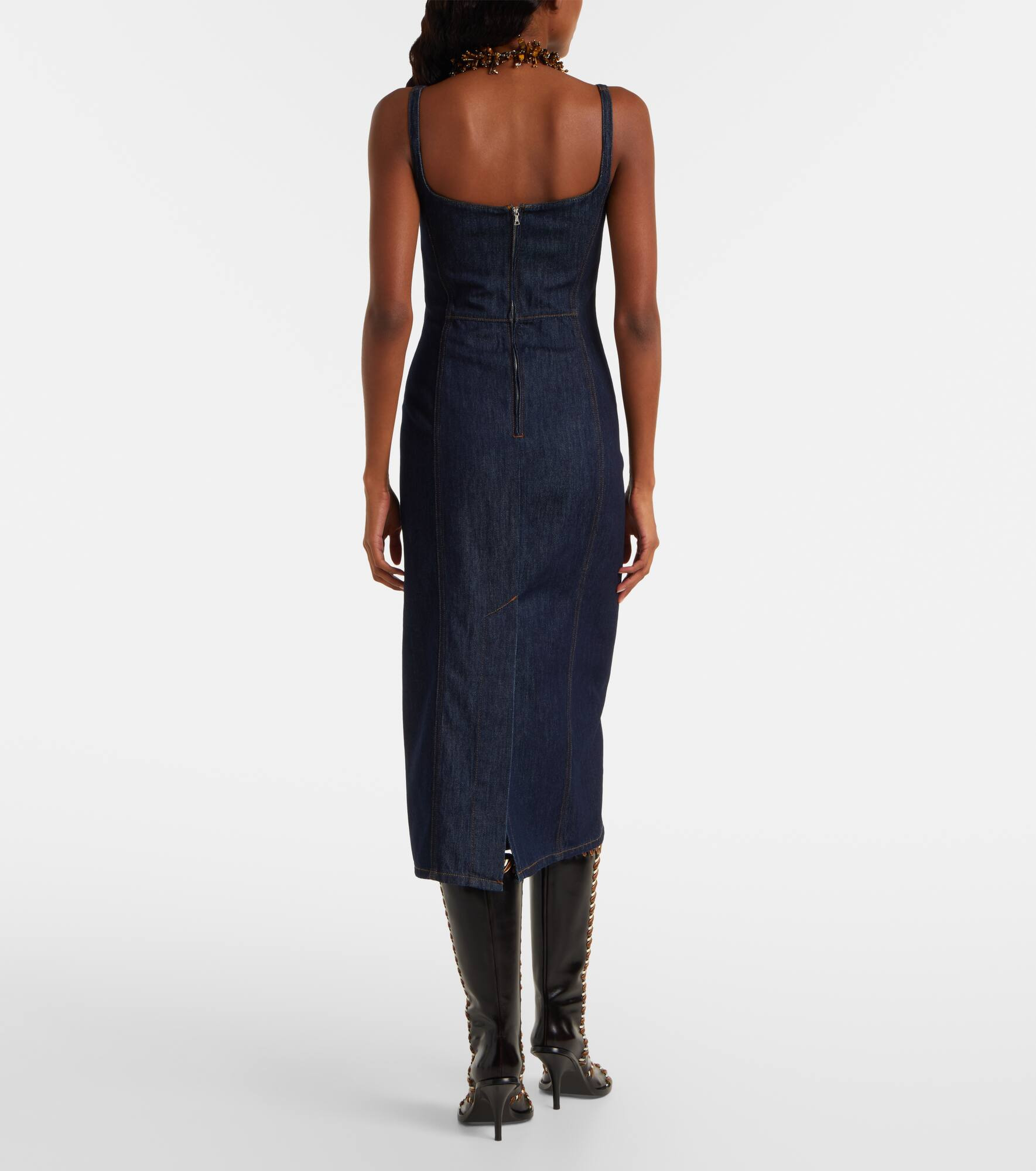 Denim midi dress - 3