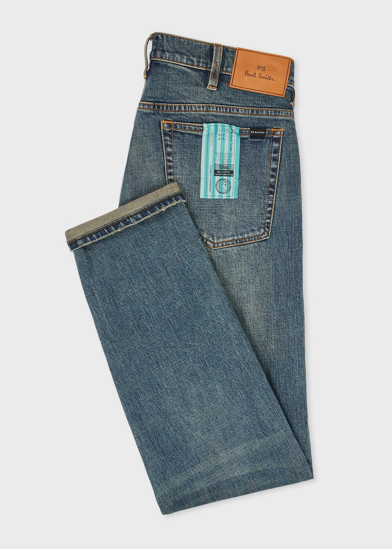 Paul Smith Tapered-Fit Antique-Wash 'Crosshatch Stretch' Jeans outlook