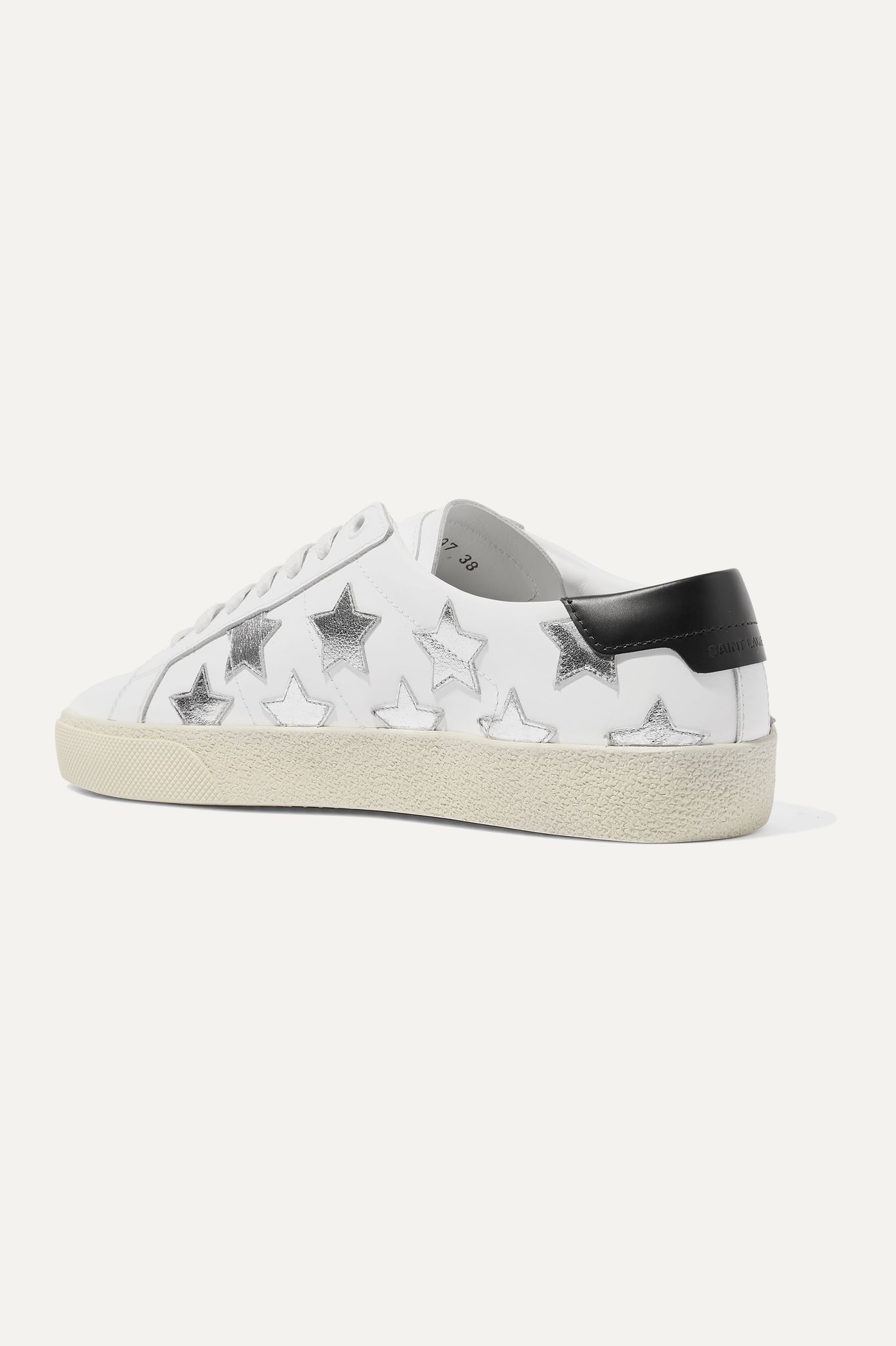 Court Classic appliquéd metallic-trimmed leather sneakers - 4