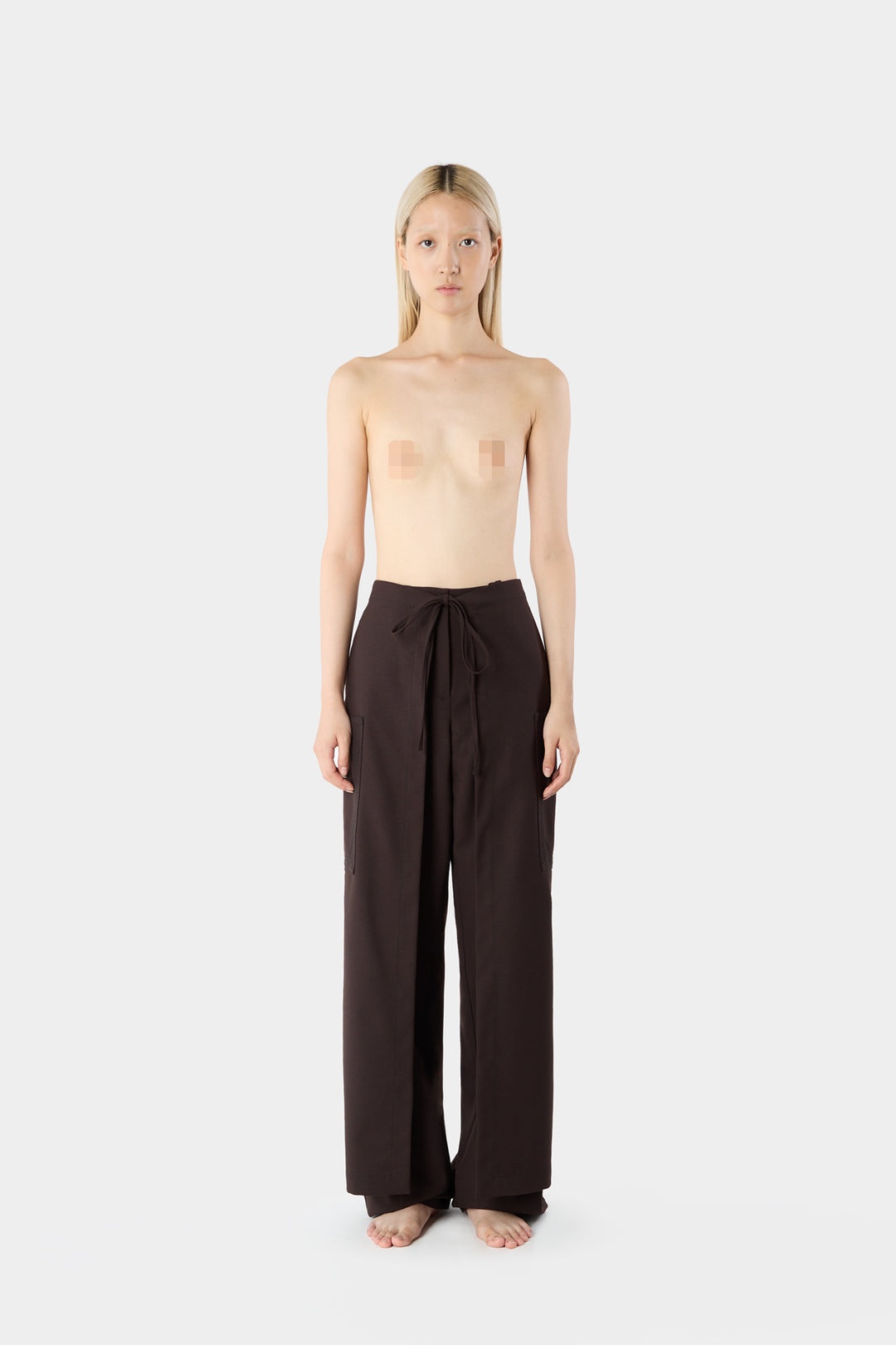 LONG PANEL PANTS / burnt aubergine - 3