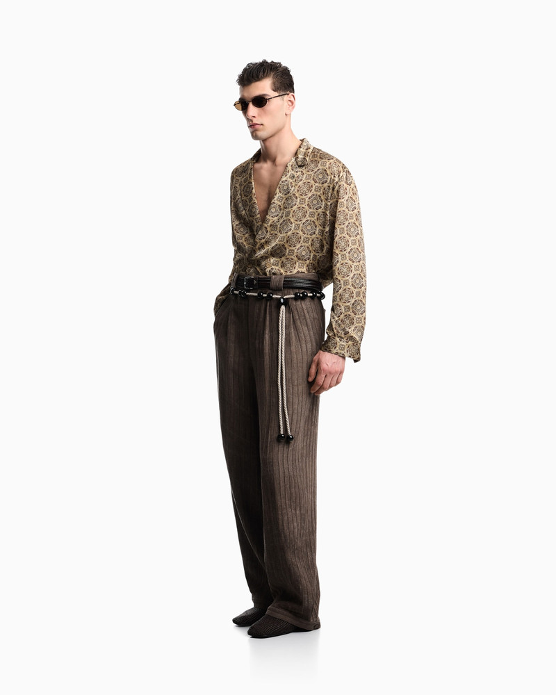 DOUBLE-BREASTED SATIN SHIRT WITH ALL-OVER PRINT 2