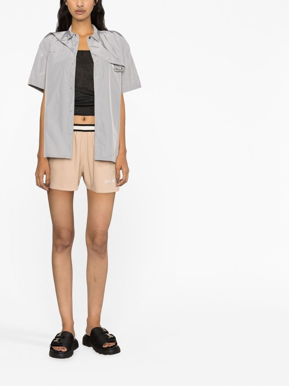 side stripe track shorts - 2