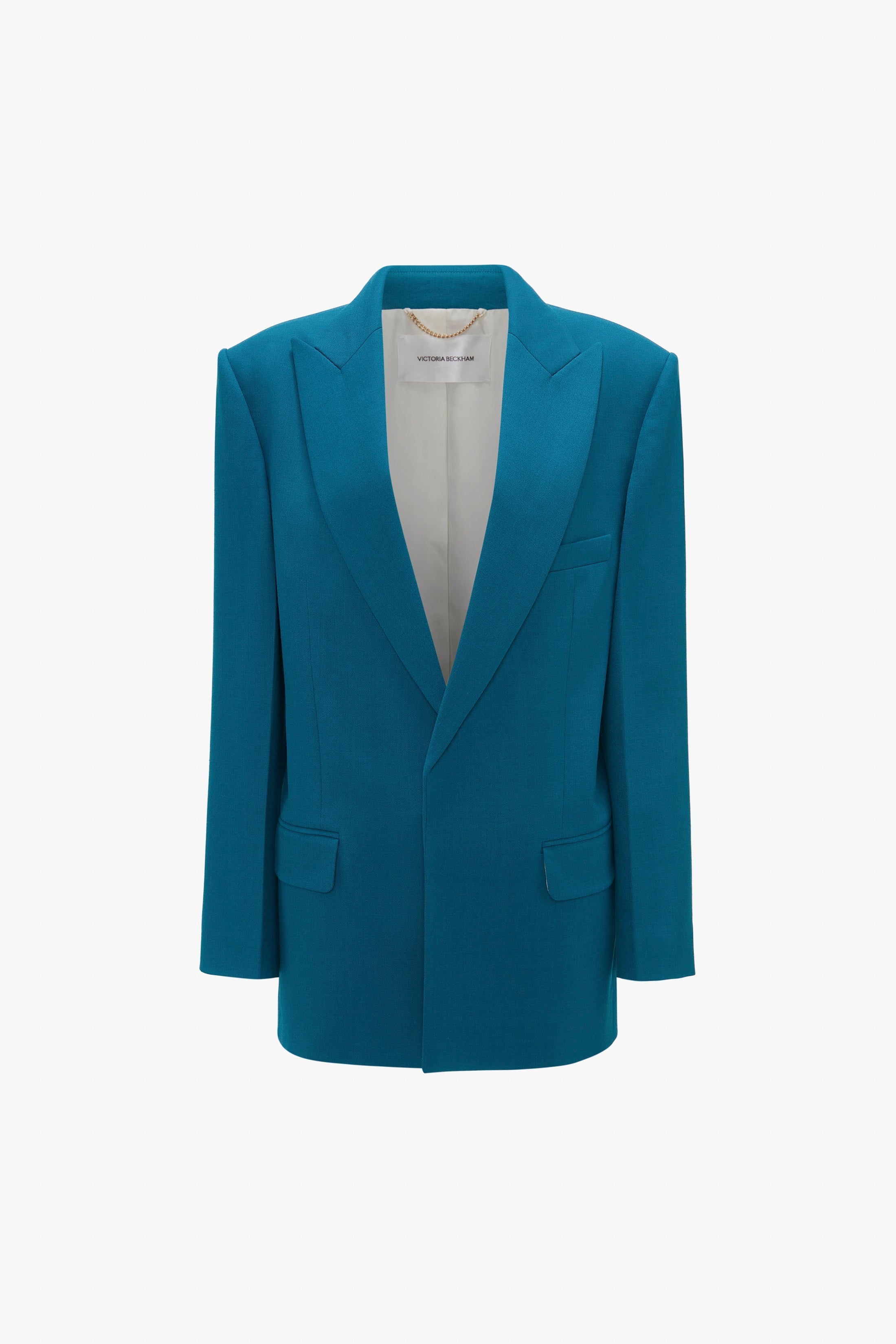 Peak Lapel Jacket In Petroleum - 1