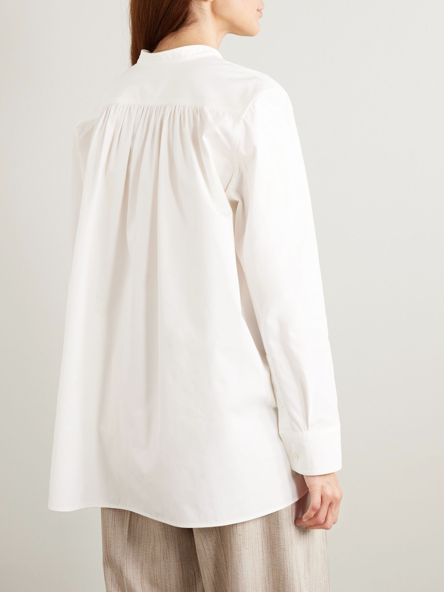Paneled cotton-blend shirt Off-white - 3