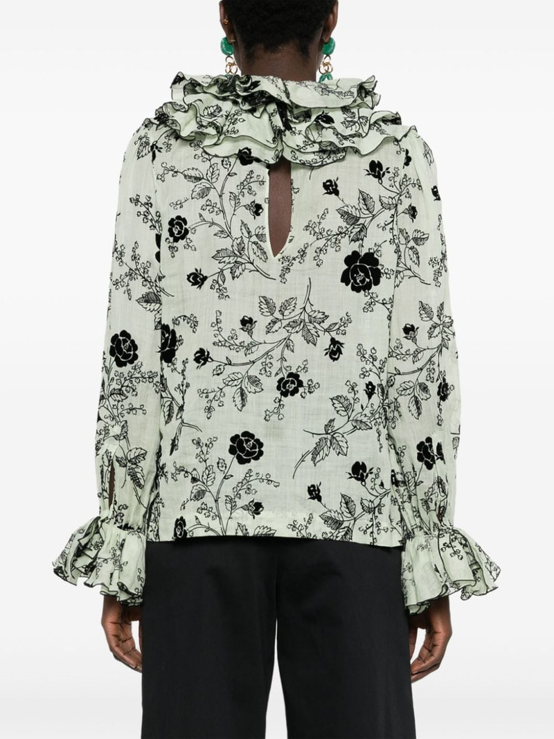 Sweetunia flocked-floral blouse 4
