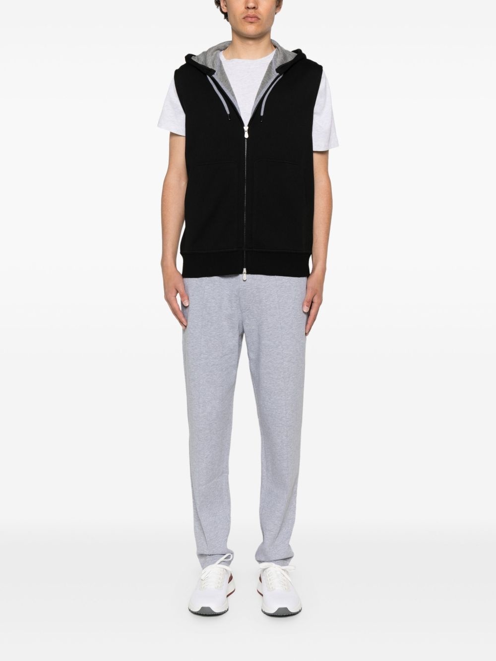 zip-up sleeveless hoodie - 2