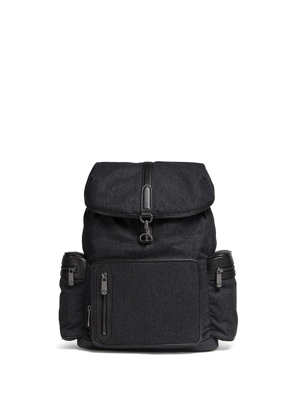 leather-trim backpack - 1