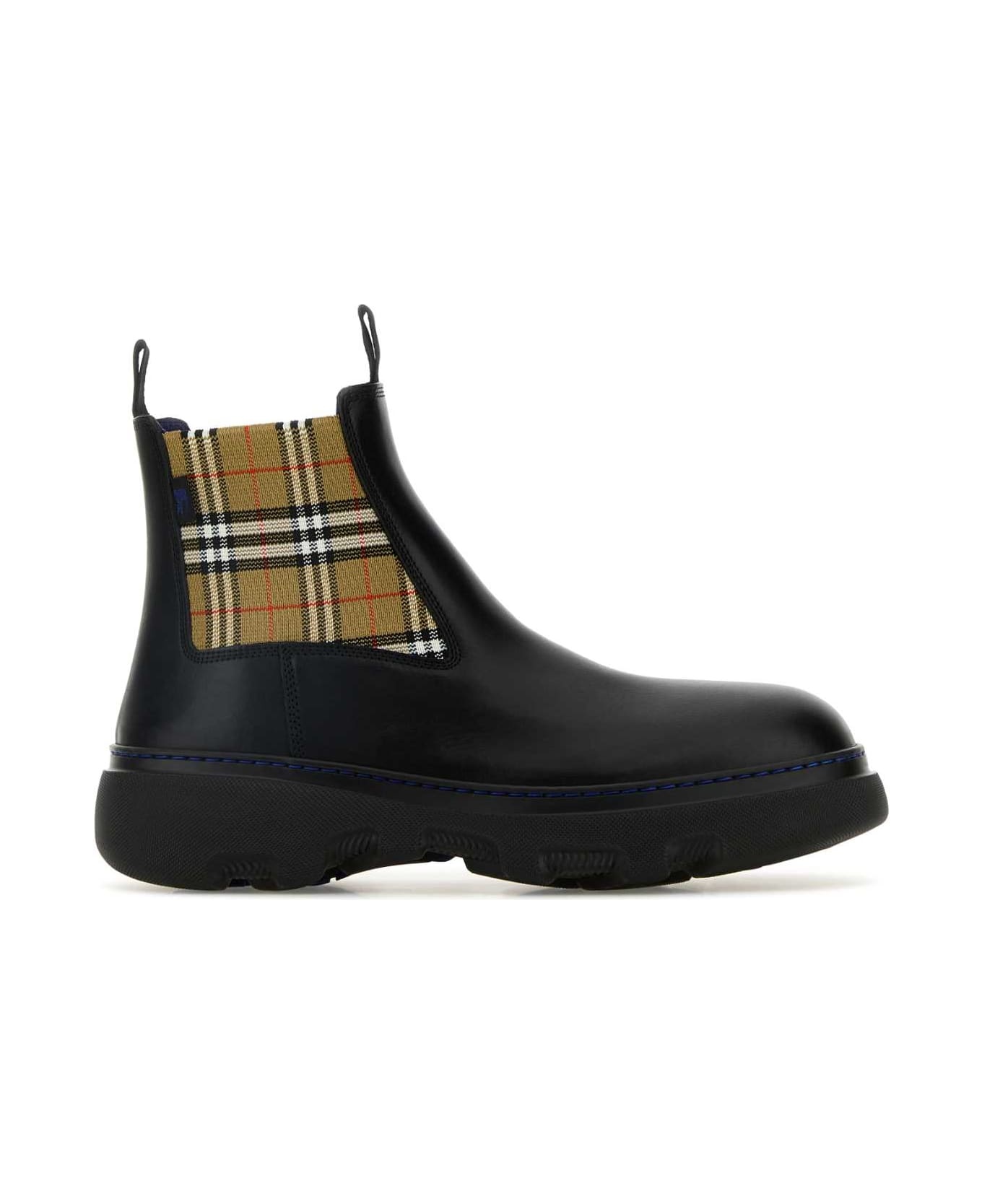 Black Leather Ankle Boots - 1