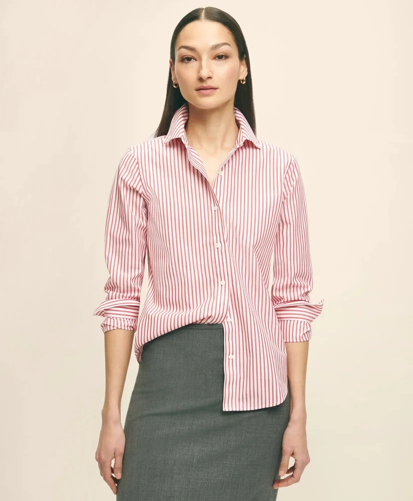 Classic Fit Stretch Supima® Cotton Non-Iron Bengal Stripe Dress Shirt - 1