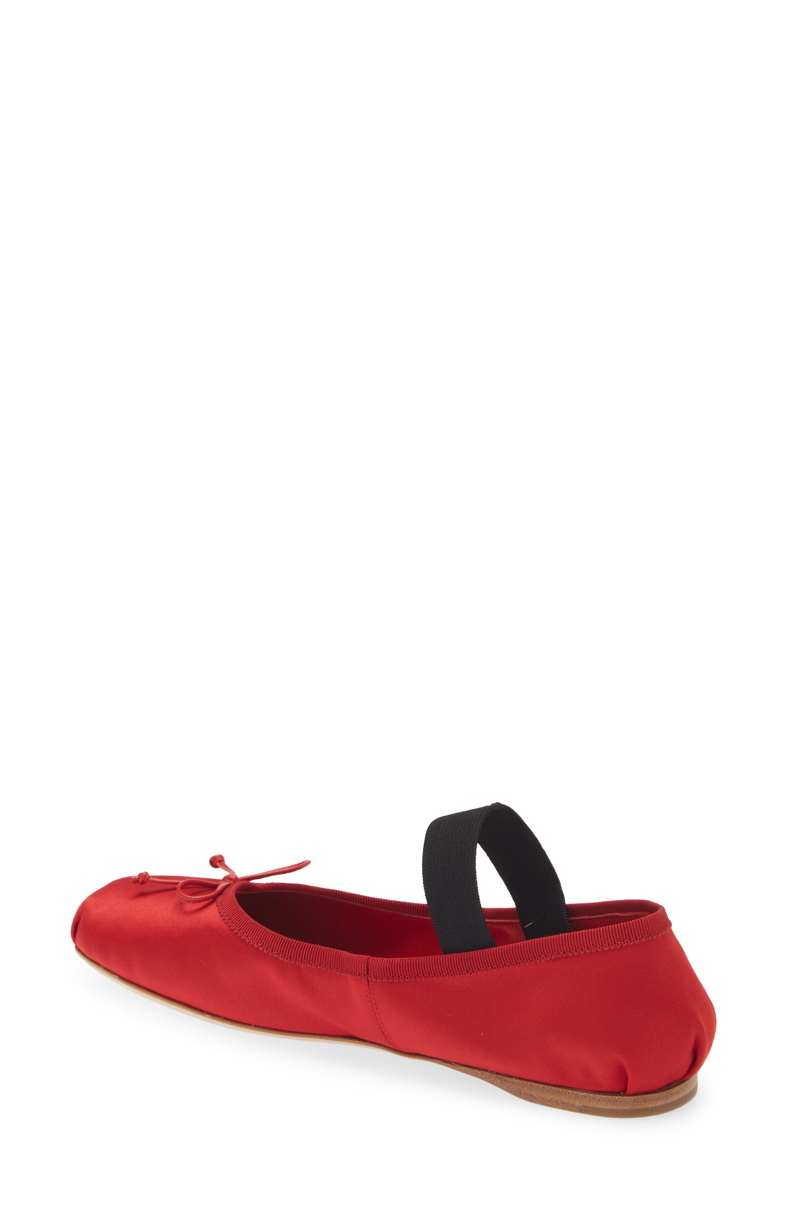 Miu Miu Logo Strap Ballet Flat in Rosso at Nordstrom - 2