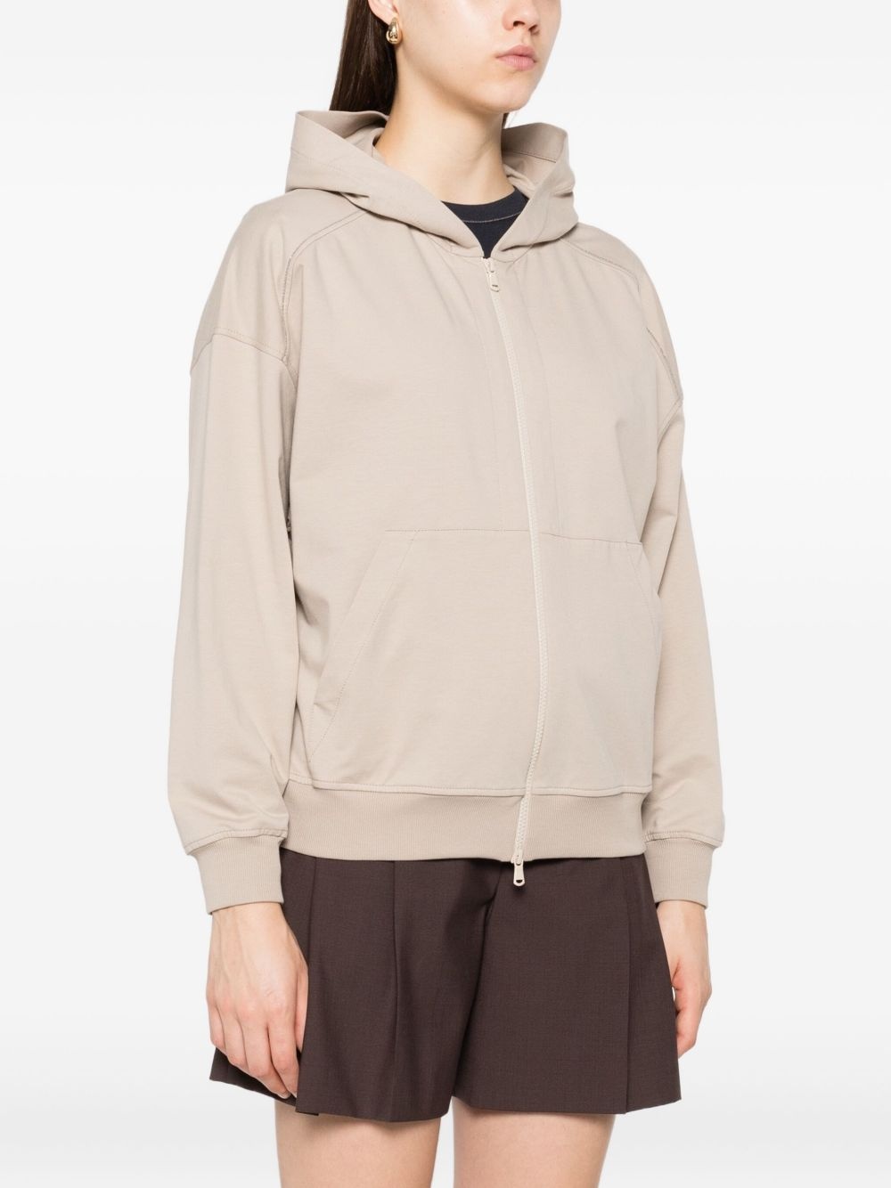 Monili chain-detail zip-front hoodie - 3