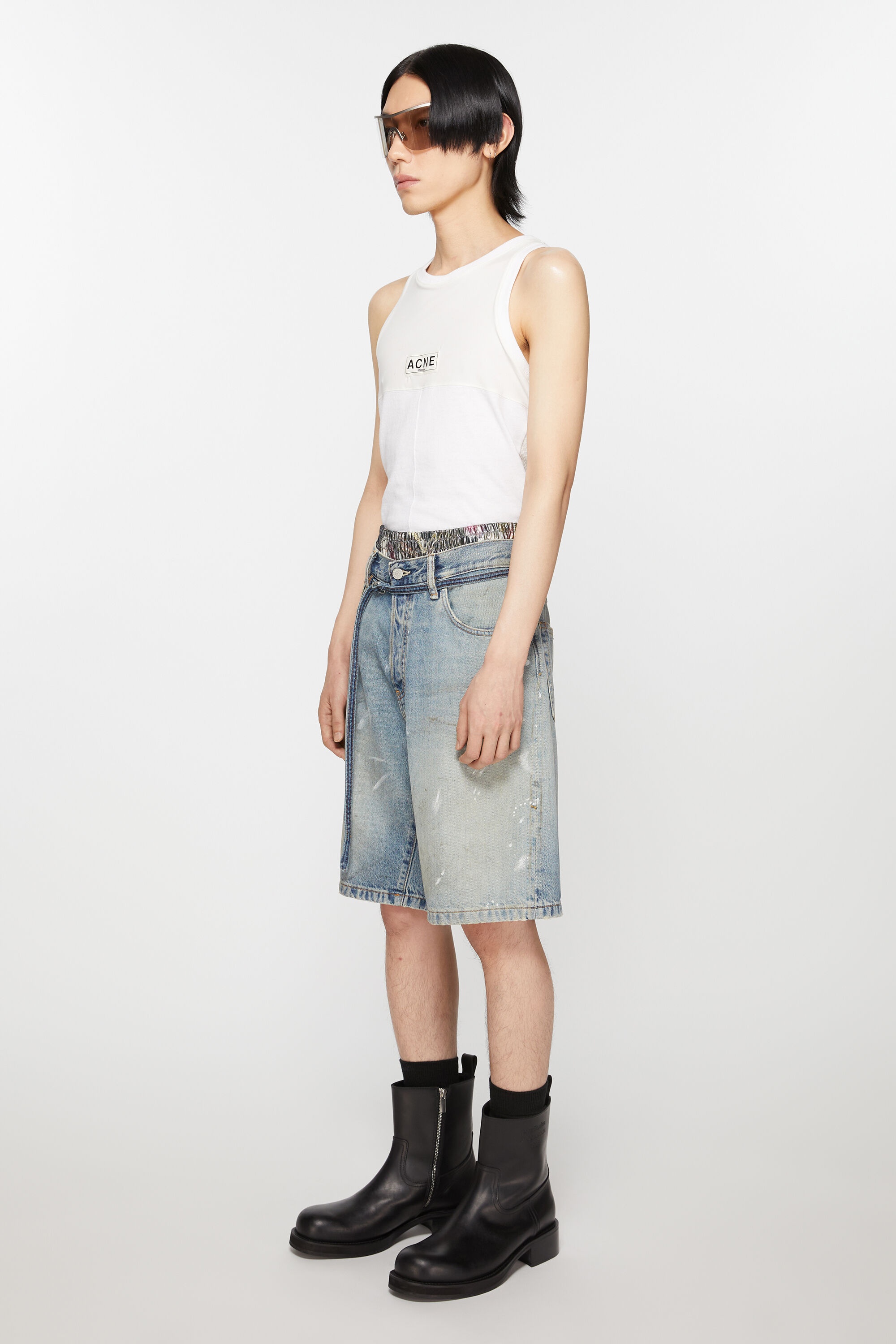 Loose fit denim shorts - Light blue - 3