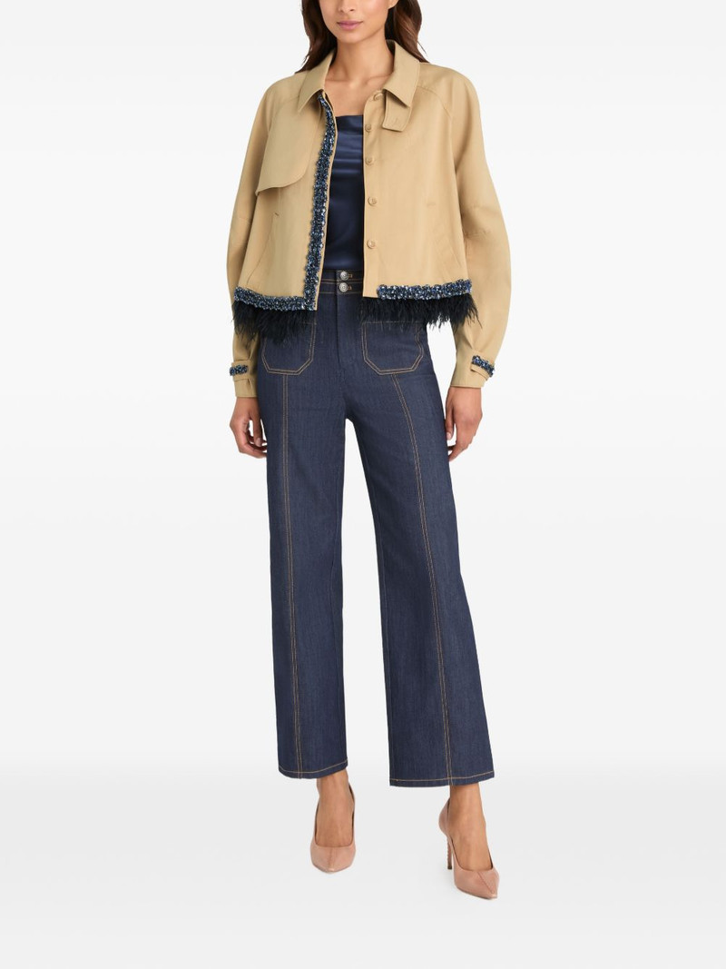 Cinq à Sept Carmila beaded feather-trim jacket outlook