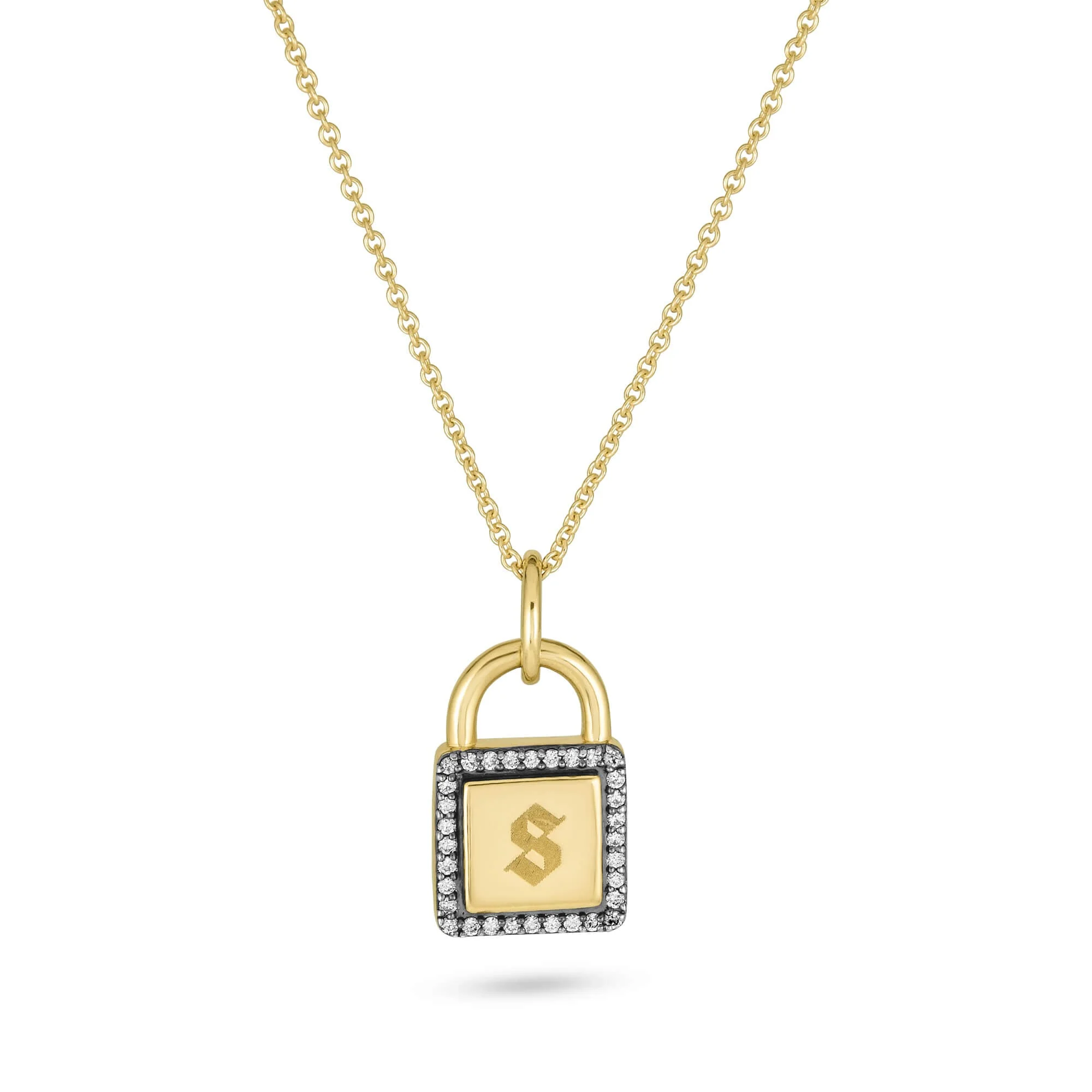 Almost Forever Pave Lock Necklace - 1