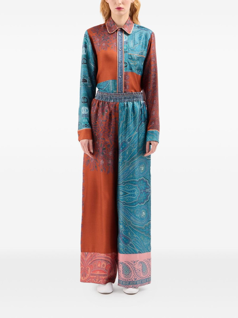 Aloe paisley-pattern wide-leg palazzo pants 3
