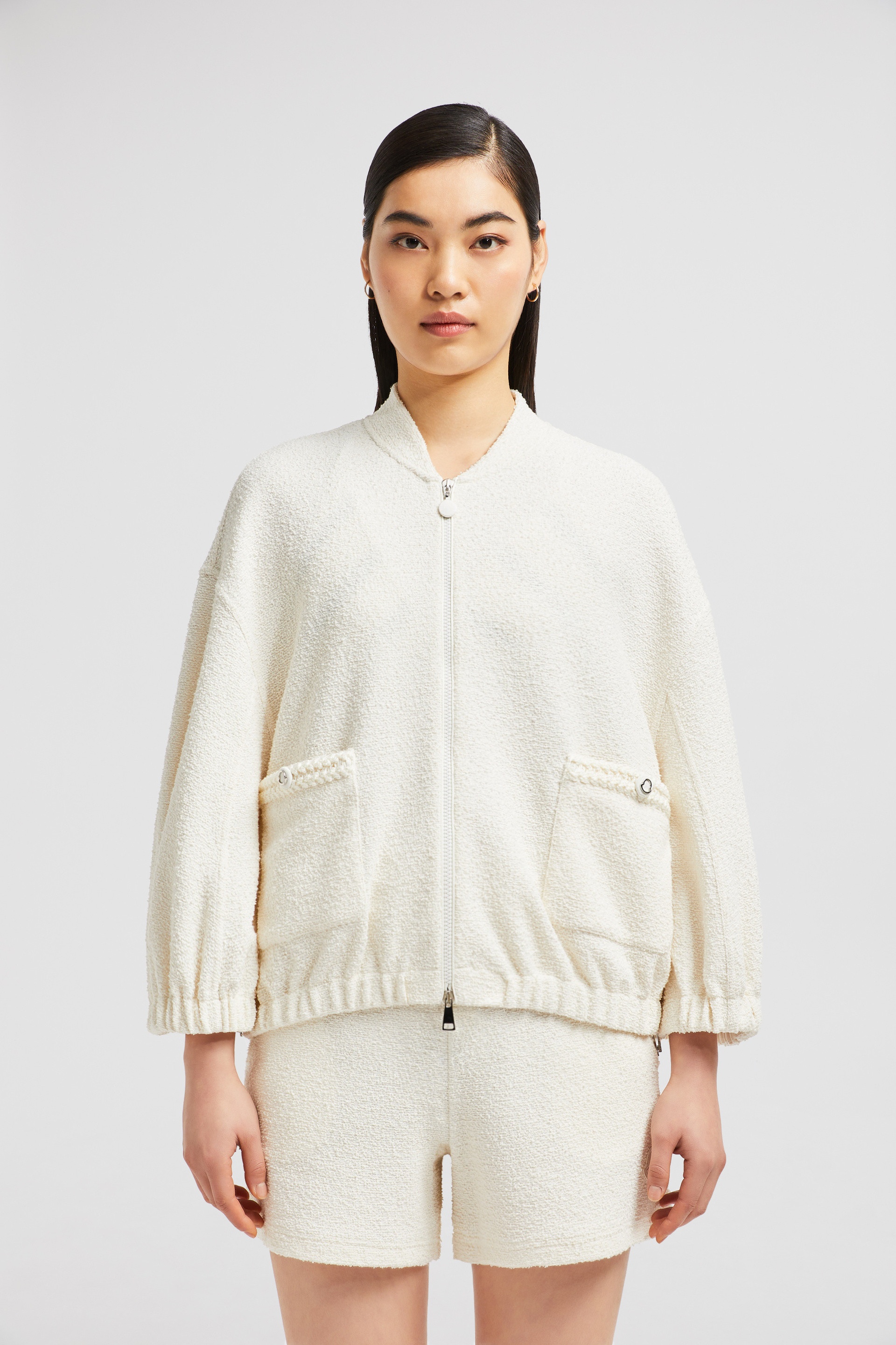 2-in-1 Bouclé Zip-Up Cardigan - 3