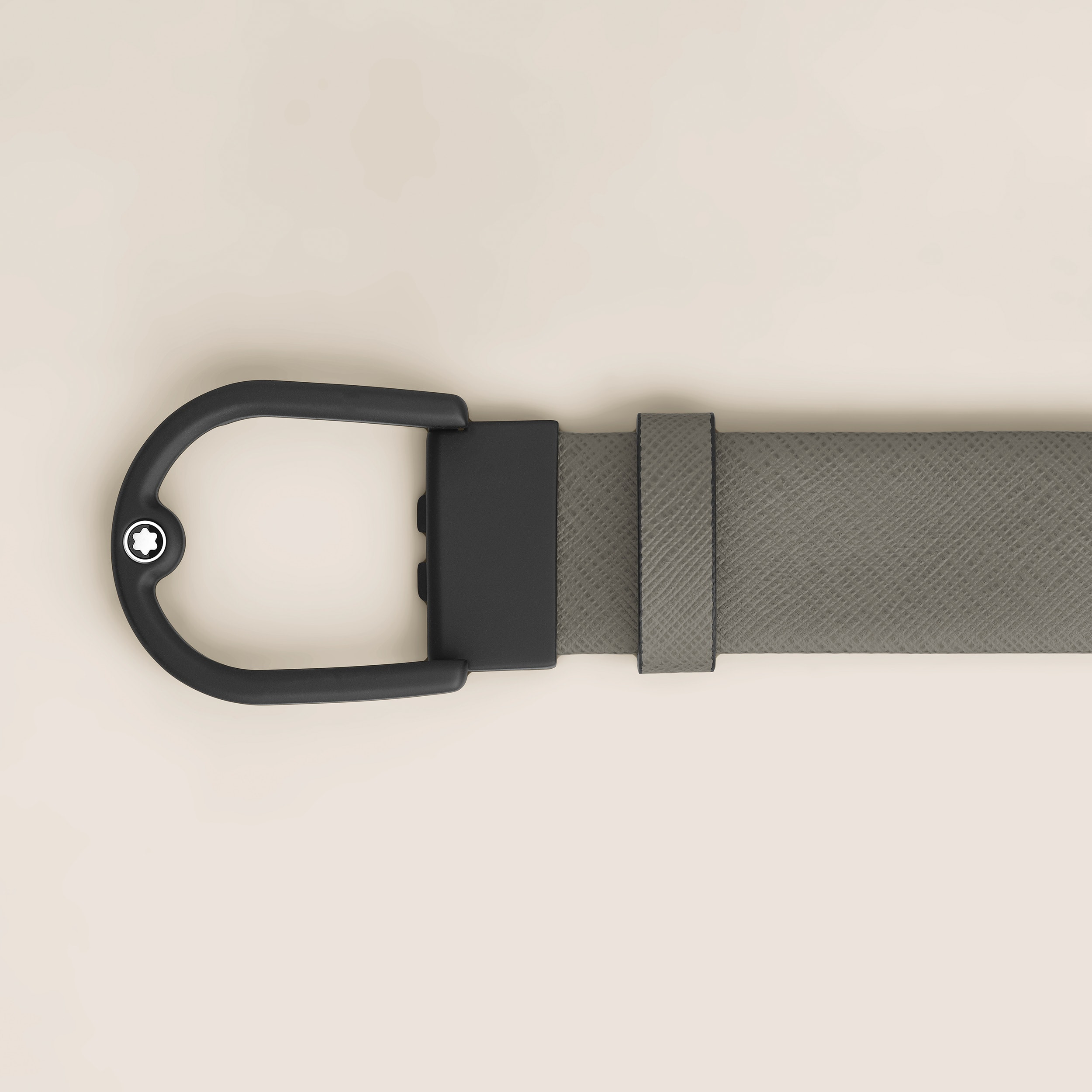 Horseshoe buckle medium grey 35mm leather belt - 3
