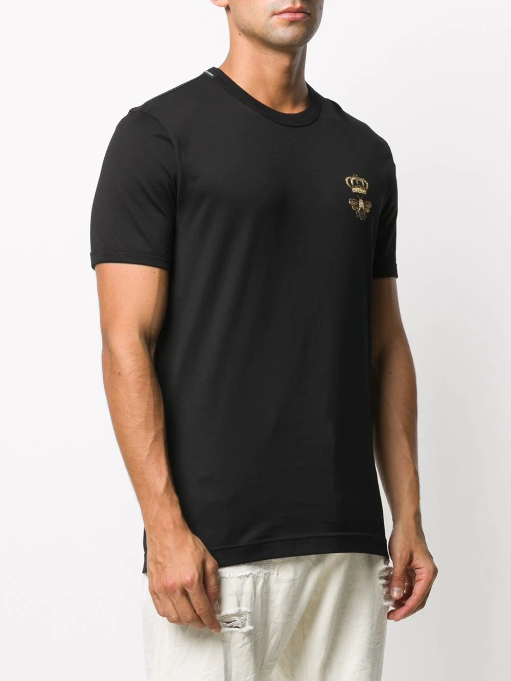 crown embroidered T-shirt - 3