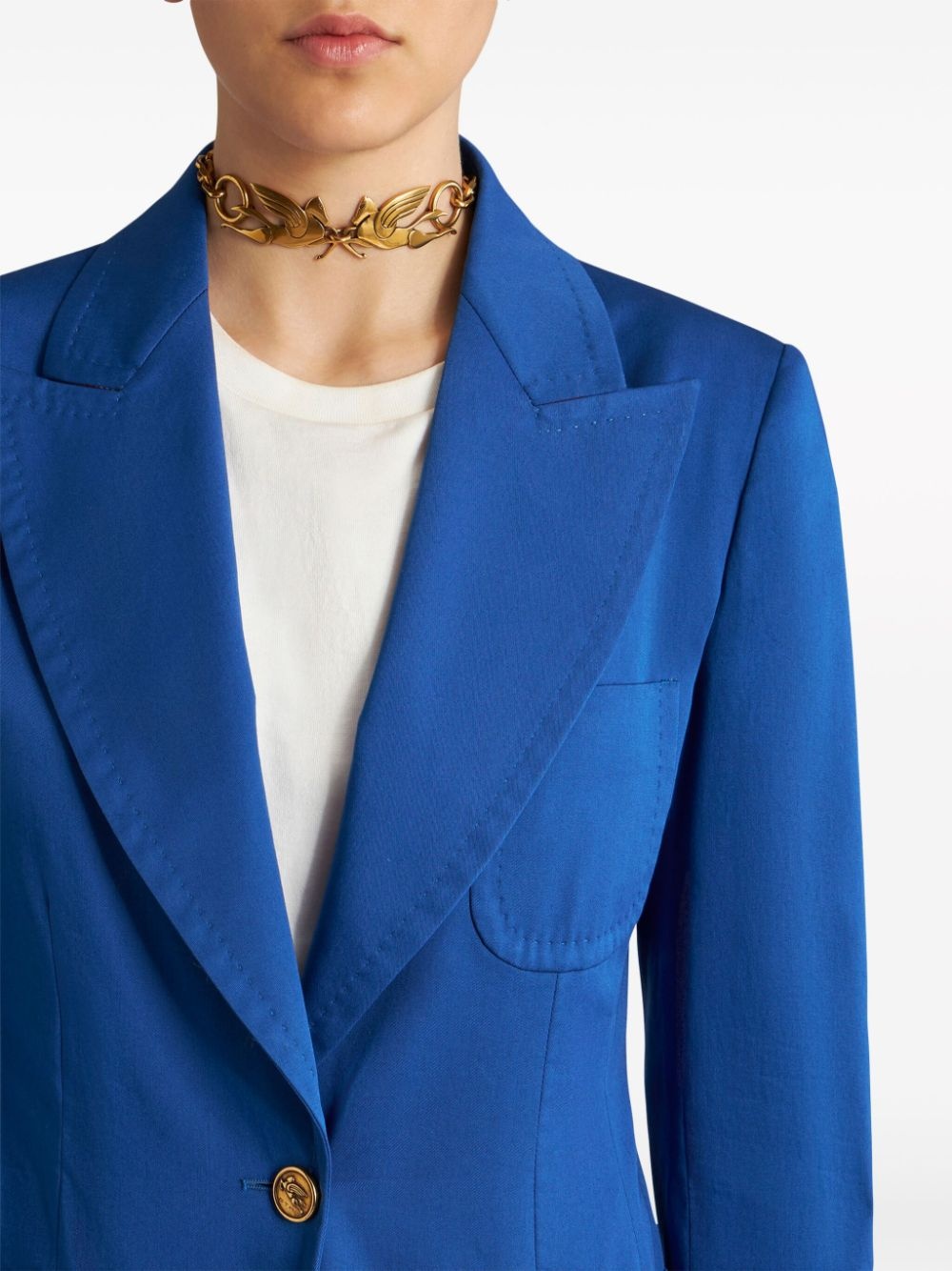 Pegaso-buttons stretch-cotton blazer - 4