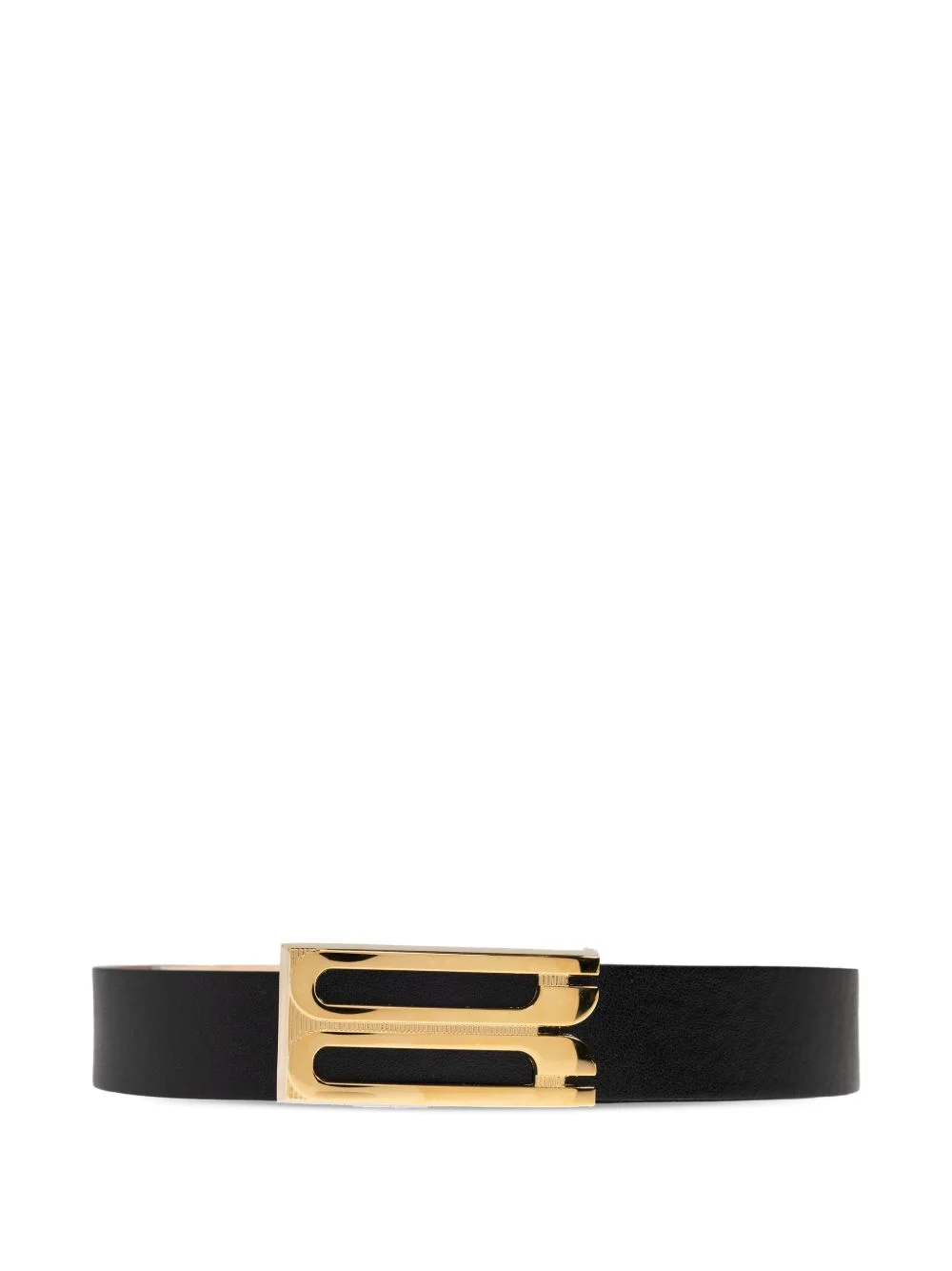 logo-buckle leather belt - 1