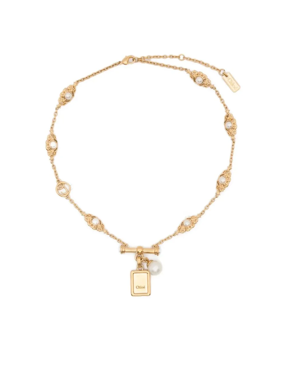 Chloe Women Brass & Resin Pearls Chocker Necklace - 1