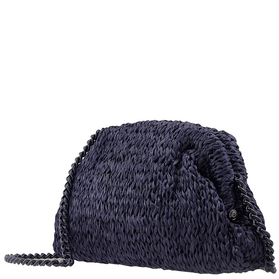 Maria La Rosa - Maria La Rosa Blue Game Raffia Clutch Bag - 2