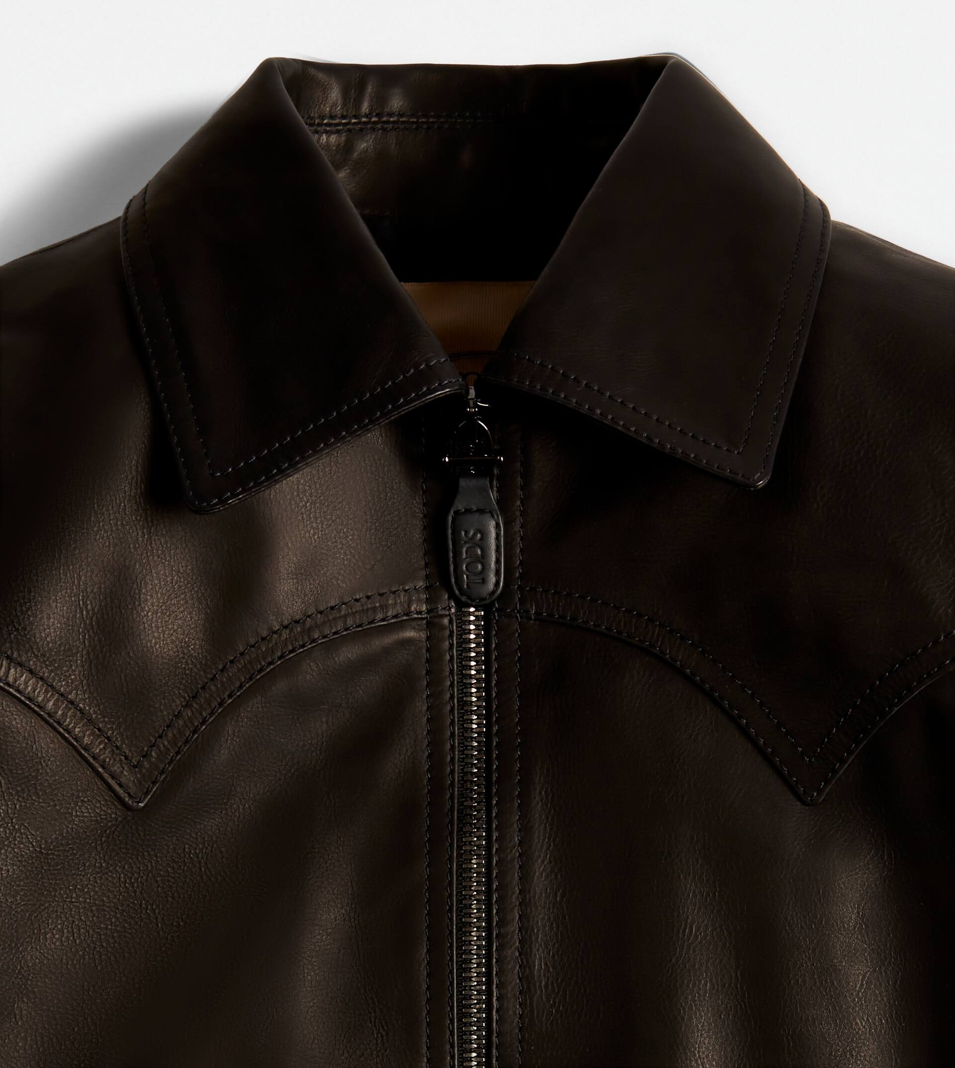 BOMBER JACKET IN LEATHER - BLACK - 8