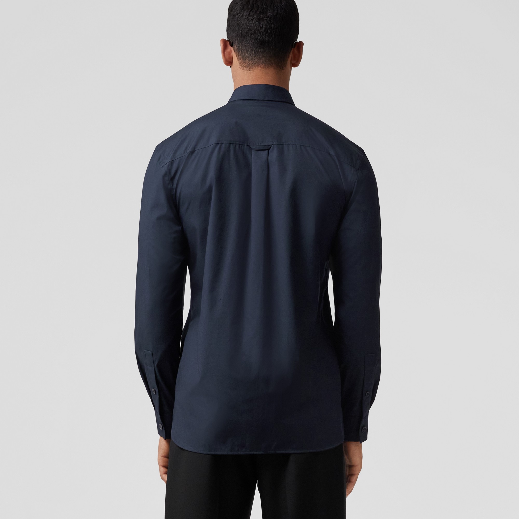 Embroidered Oak Leaf Crest Stretch Cotton Shirt - 3