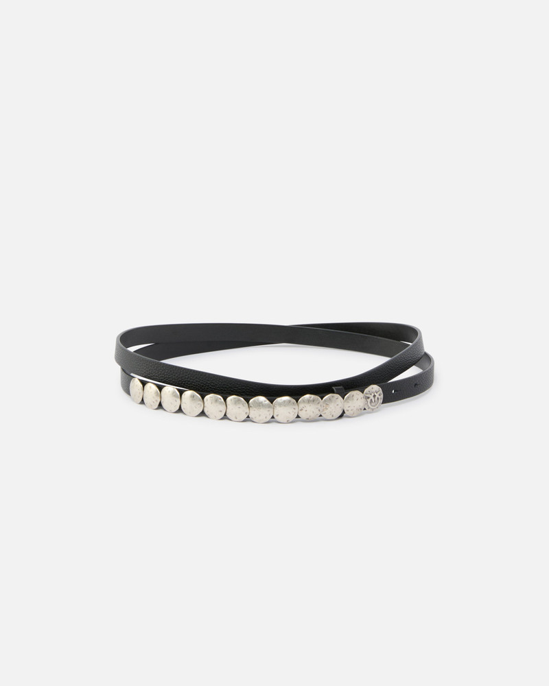 PINKO DOUBLE-WRAP LEATHER BELT WITH STUDS, 1.5 CM outlook
