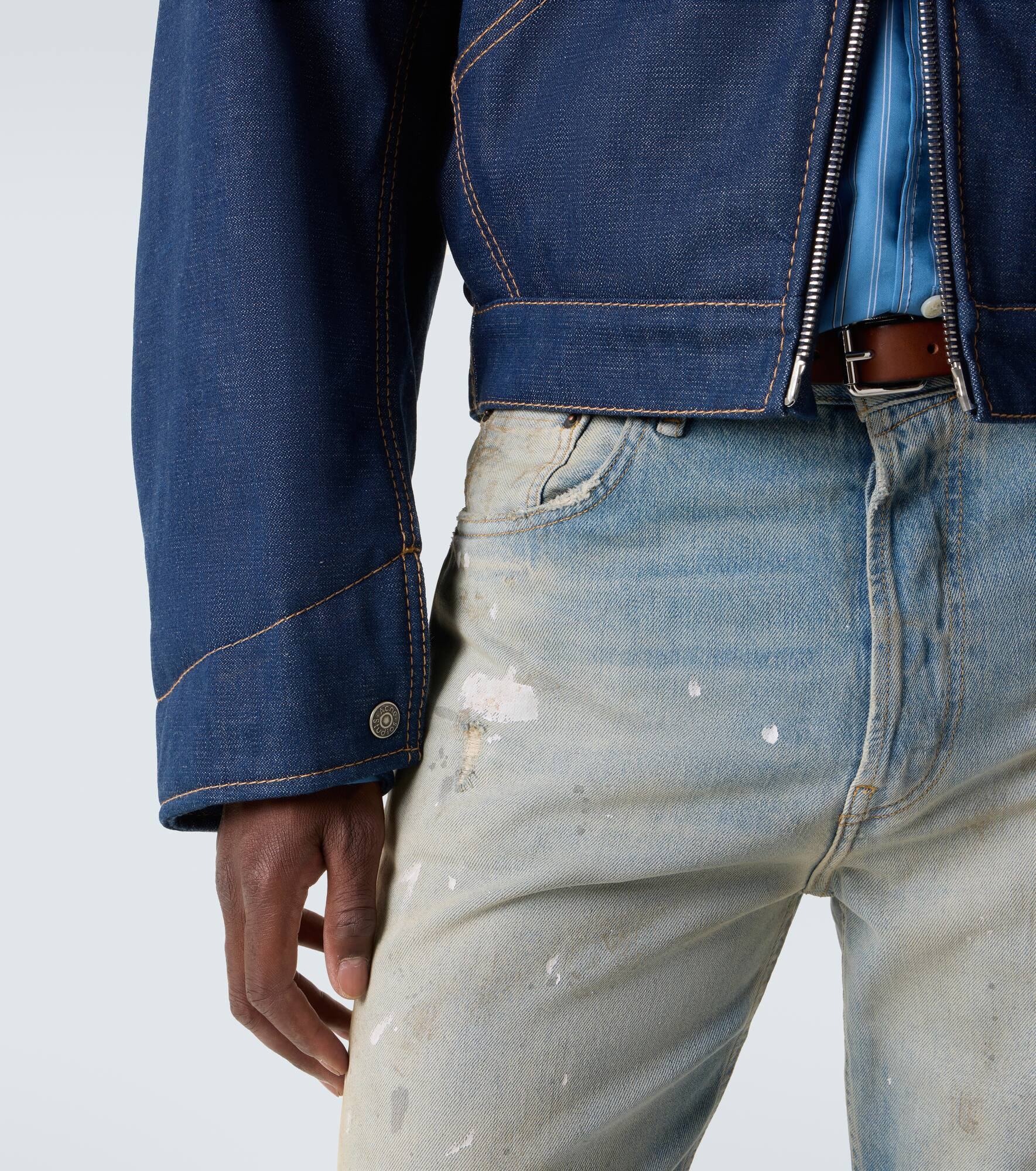 Cotton denim blouson jacket - 7