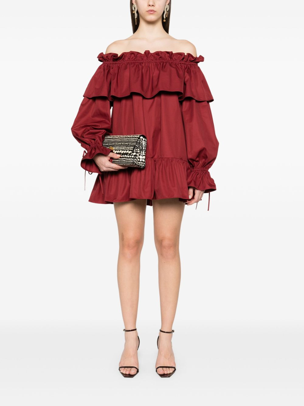 Saint Laurent ruffled cotton mini dress - 5