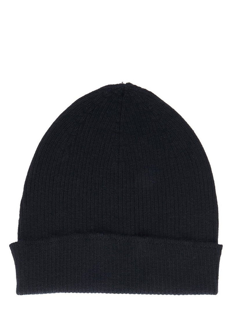 Black Hollywood Ribbed Beanie 1