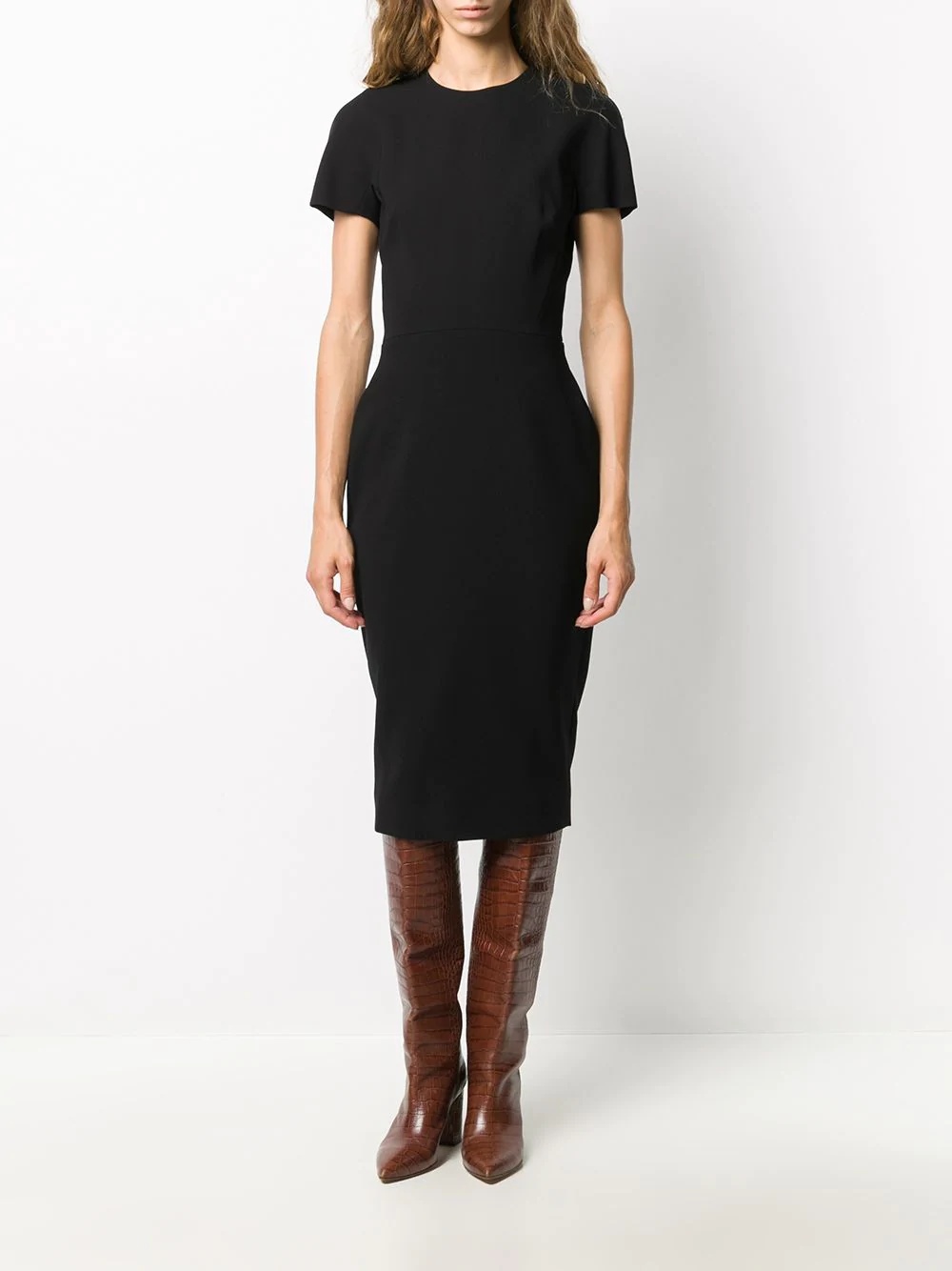 short-sleeve midi dress - 4