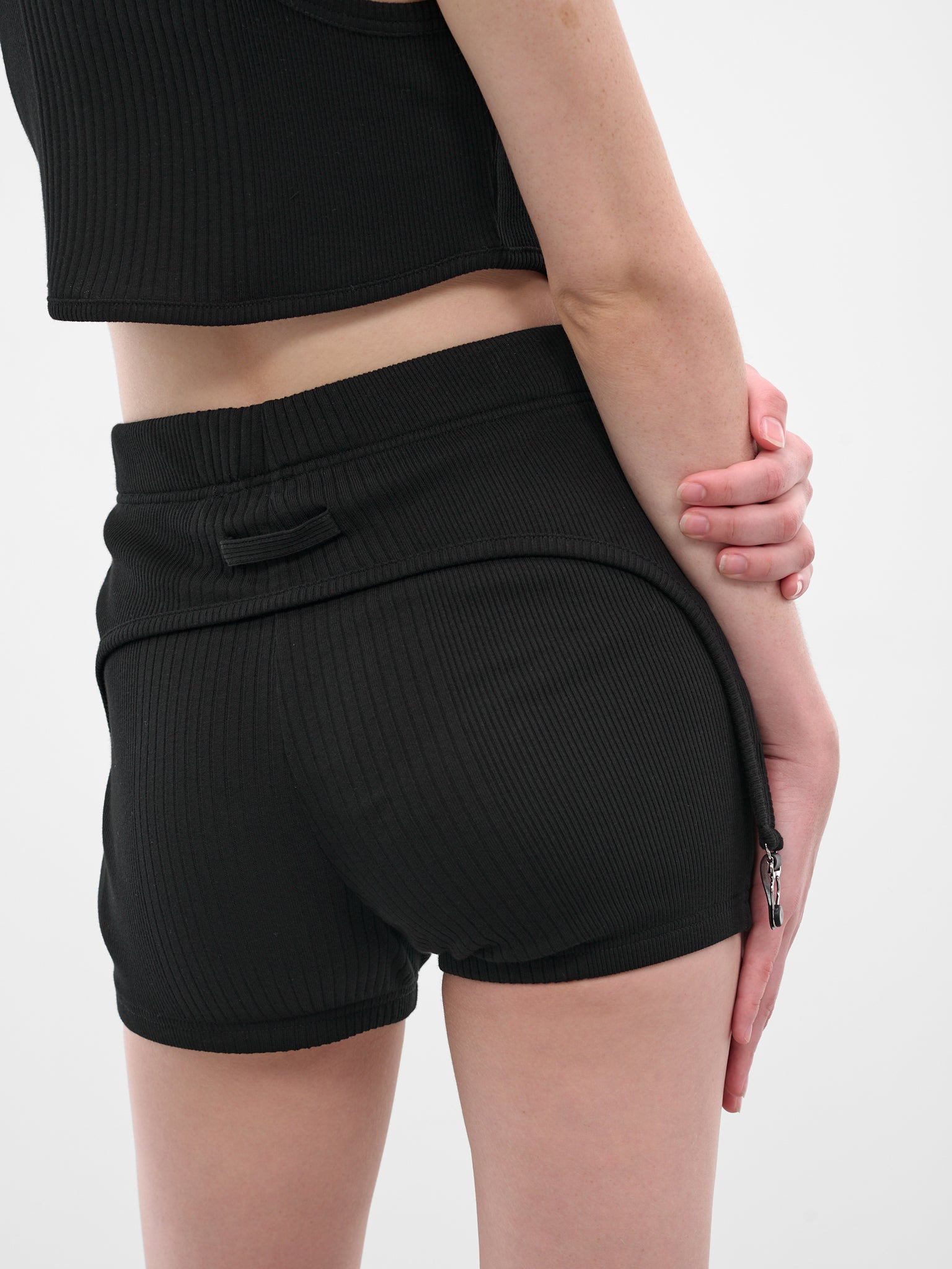 The Black Garter Mini Shorts - 5