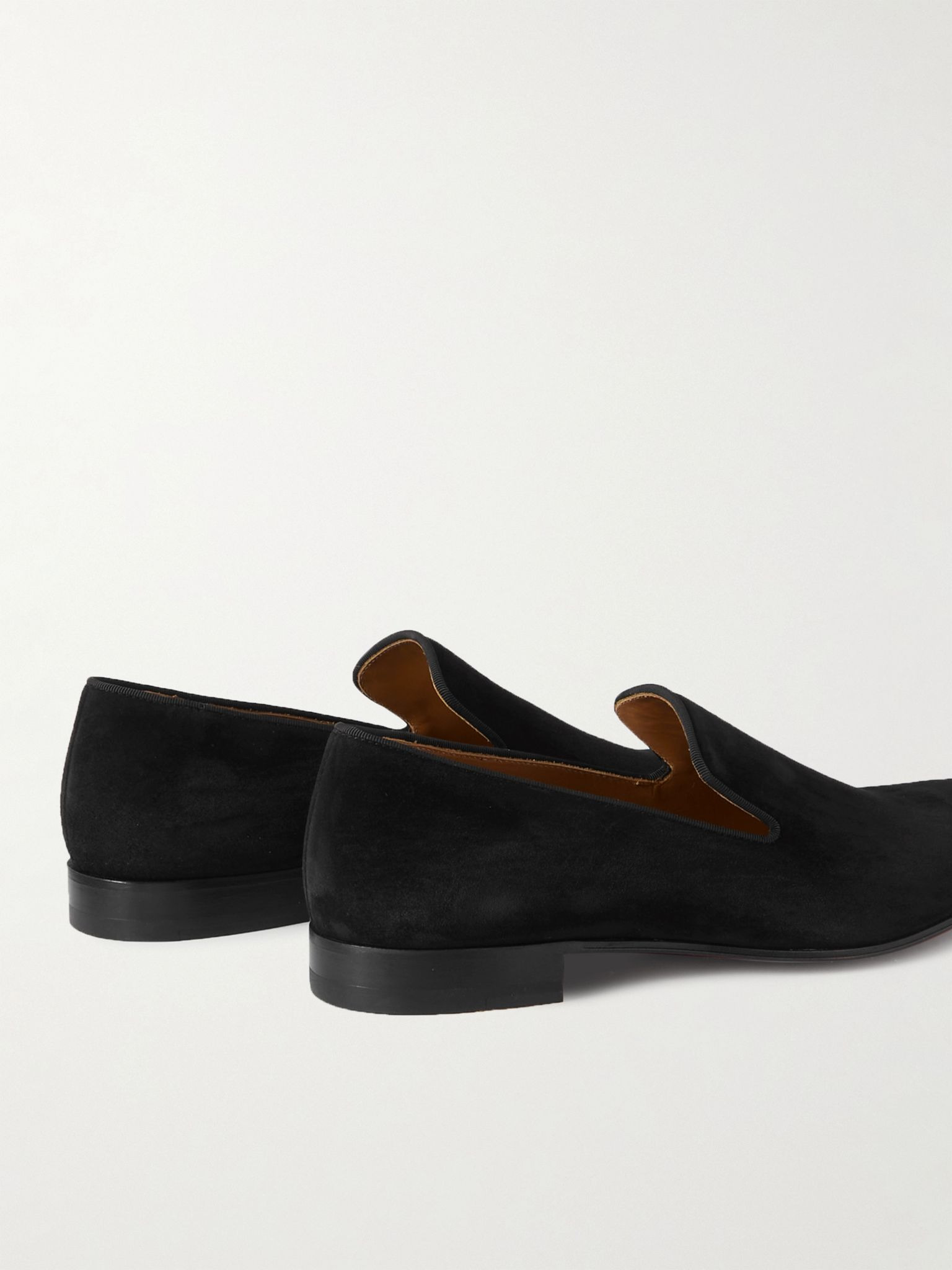 Dandelion Grosgrain-Trimmed Suede Loafers Black - 4