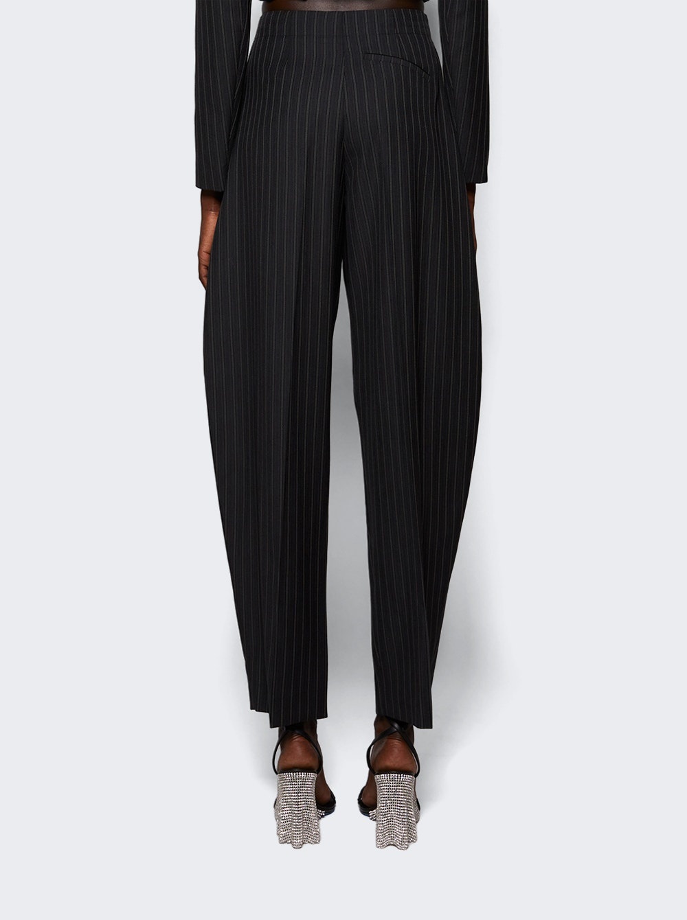 Pierced Tailored Pants Black On Grey - 5