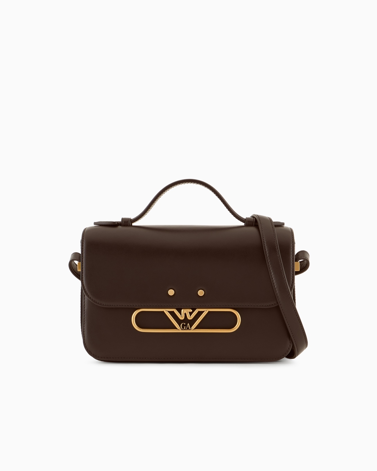 SMOOTH LEATHER SHOULDER BAG WITH METAL EAGLE LOGO - 1