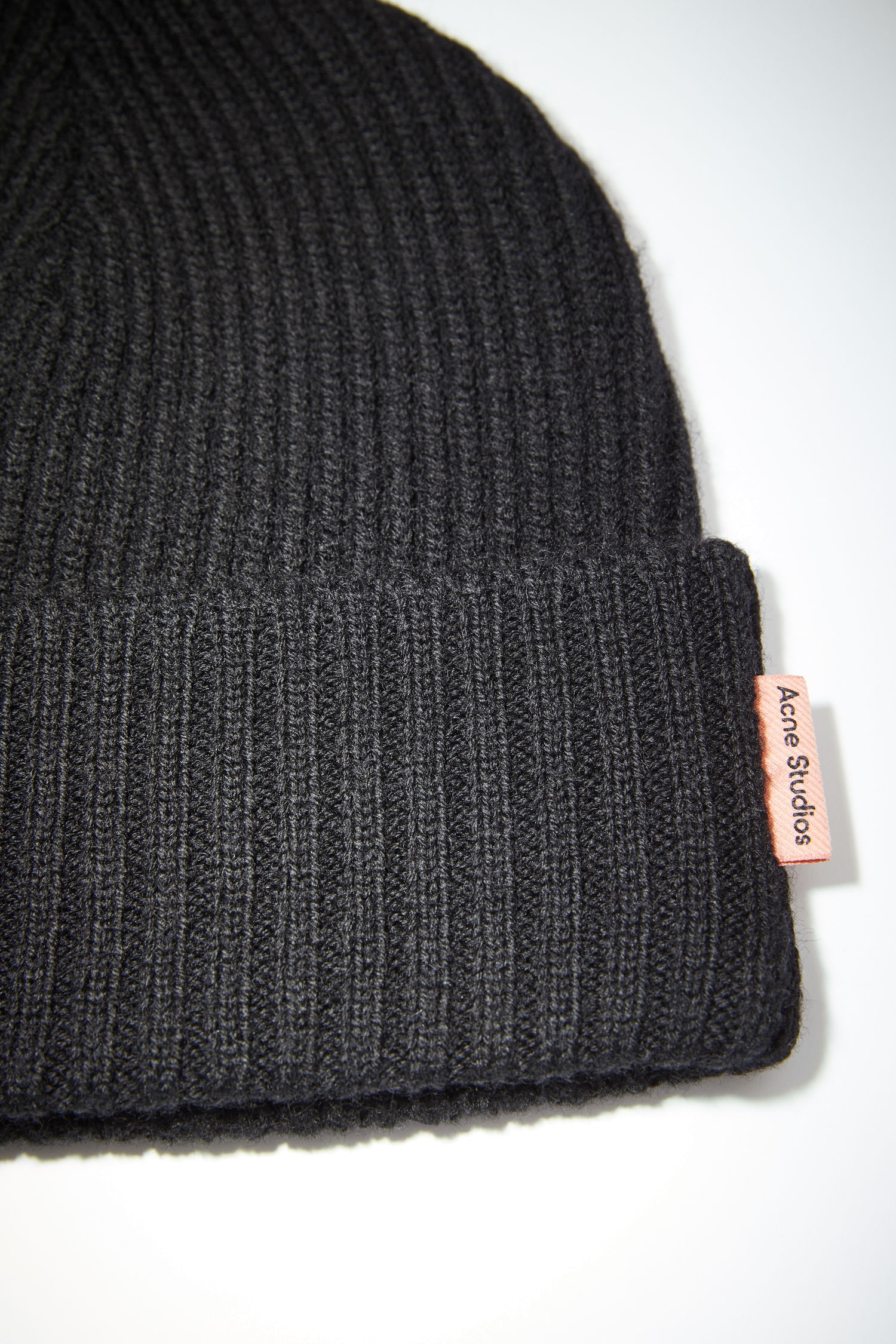 Ribbed beanie hat - Black - 4