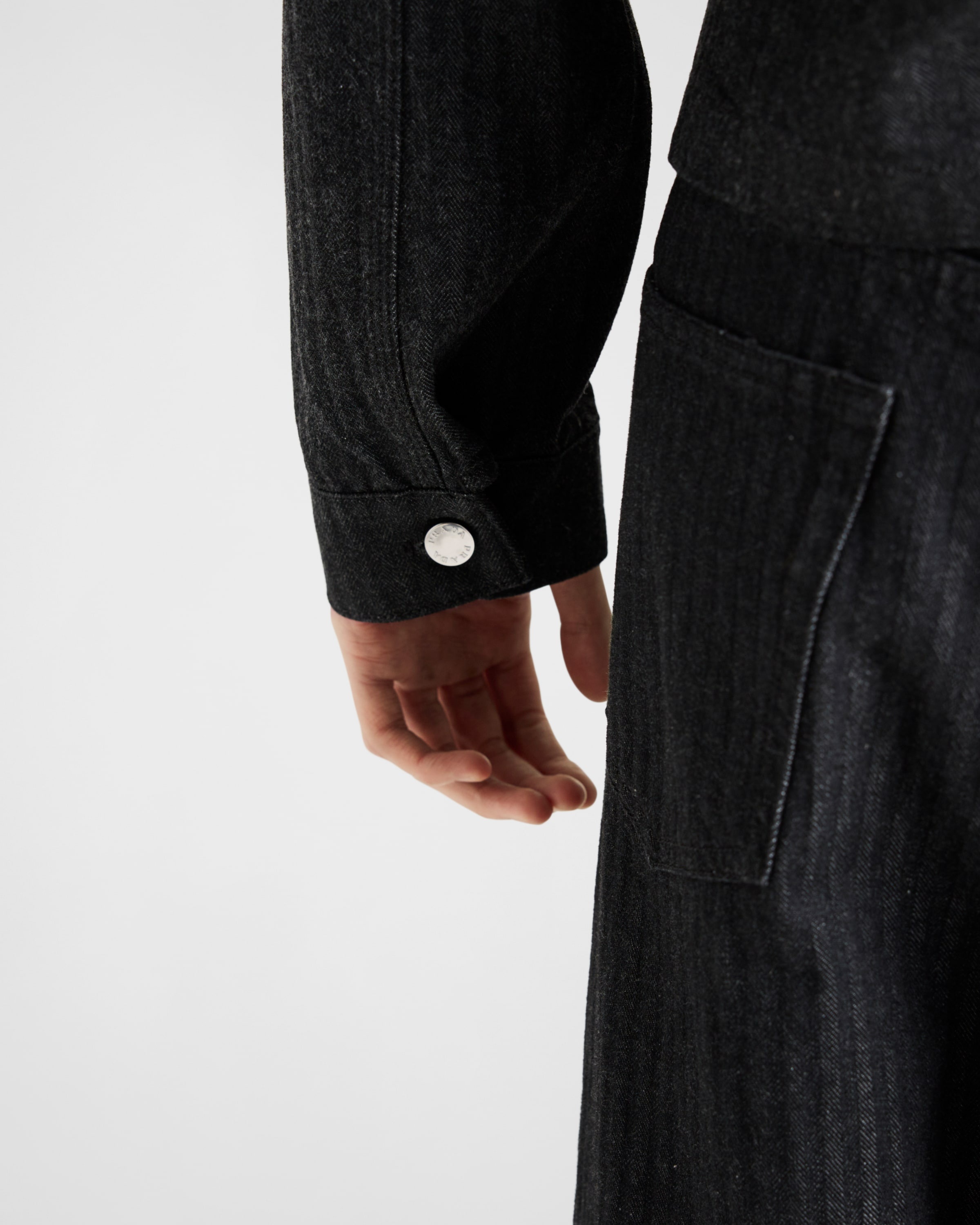 Chevron denim blouson jacket - 4