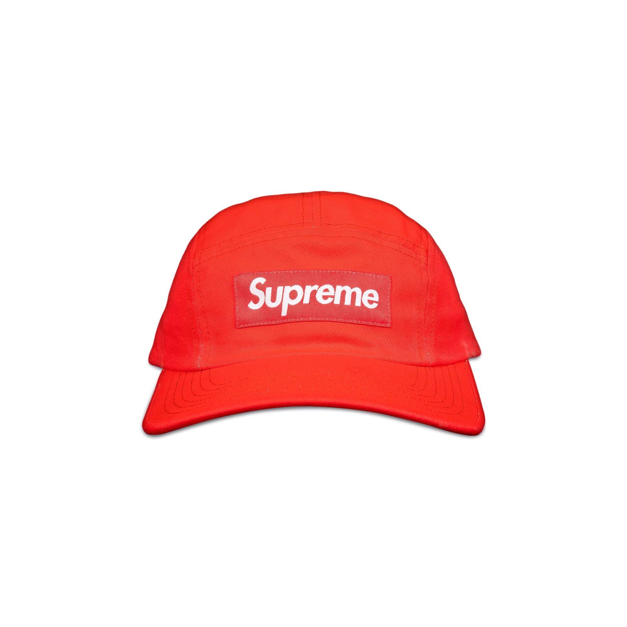 Supreme Washed Chino Twill Camp Cap 'Neon Red' - 1