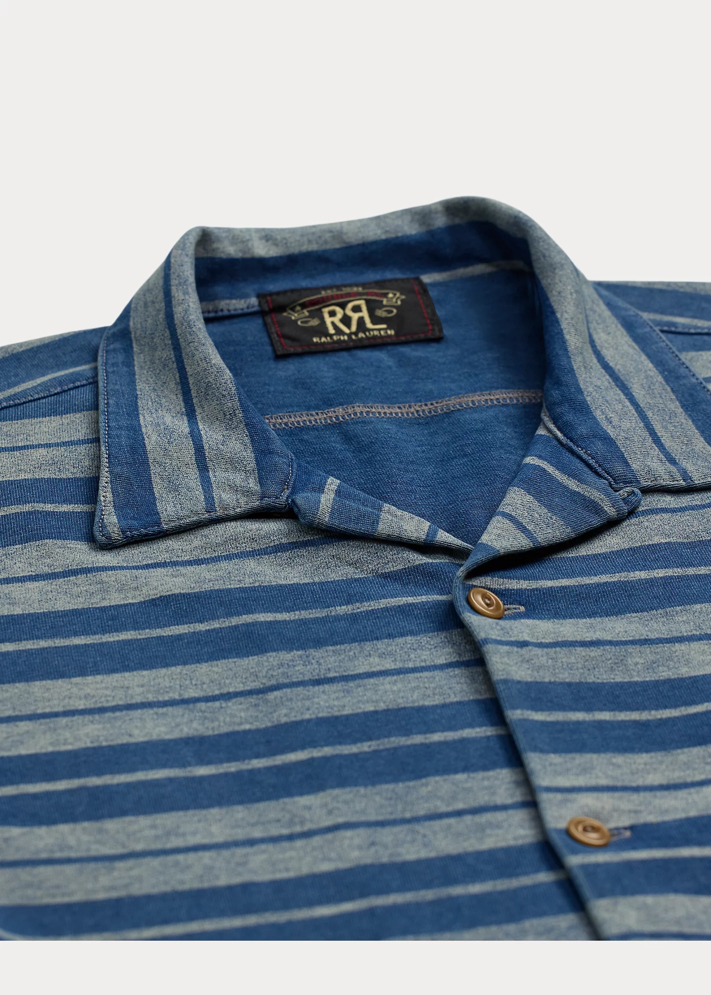 Indigo Striped Jersey Camp Shirt - 3