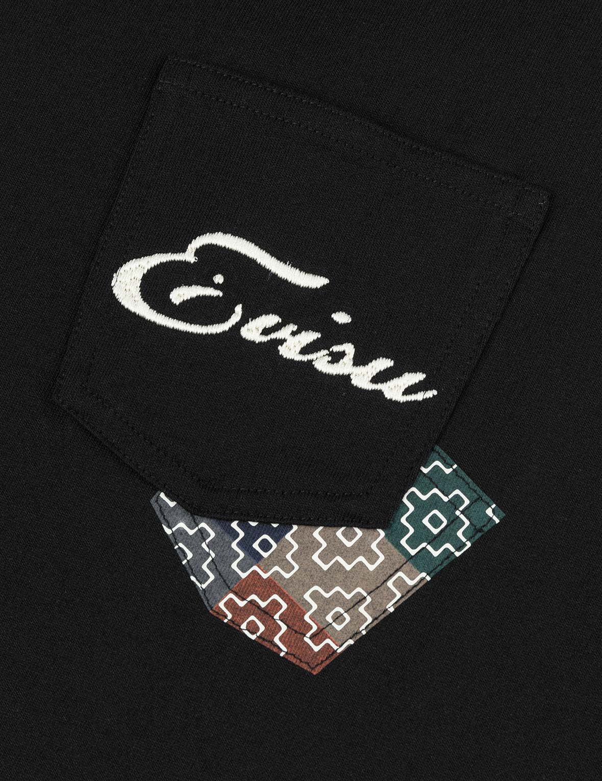 Multi-pocket Color Blocking Sashiko Loose Fit T-shirt - 9