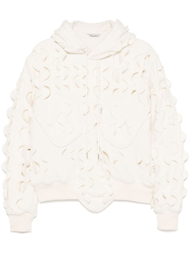 laser-slashed fleece hoodie 1