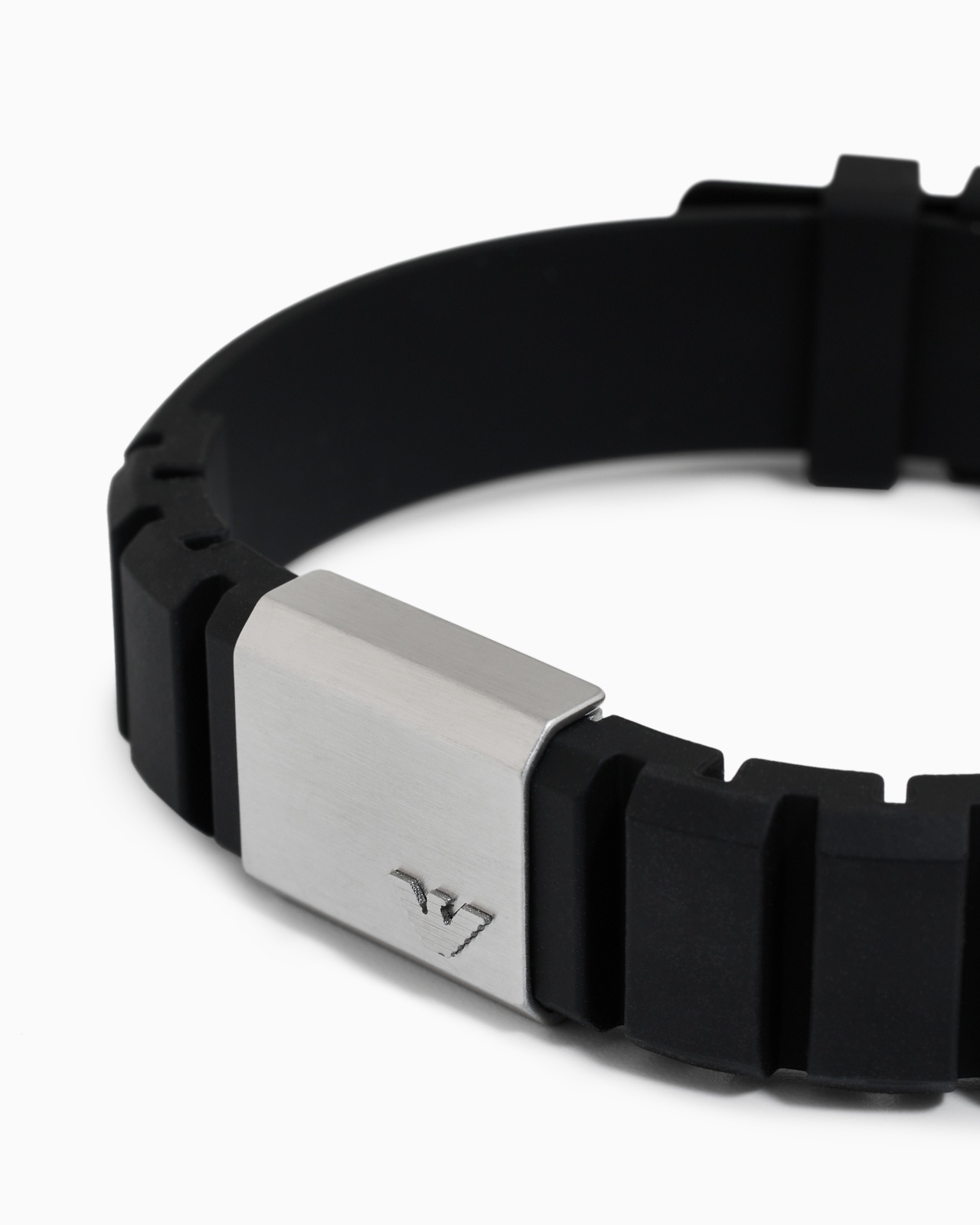 BLACK SILICONE AND STAINLESS STEEL ID BRACELET - 3