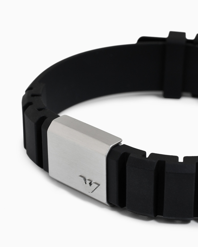 BLACK SILICONE AND STAINLESS STEEL ID BRACELET 3