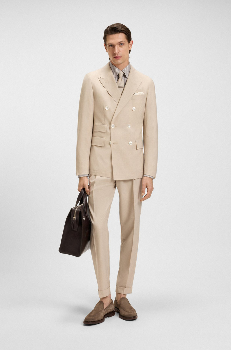 BOSS SLIM-FIT SHIRT IN STRIPED COTTON, LINEN AND SILK outlook