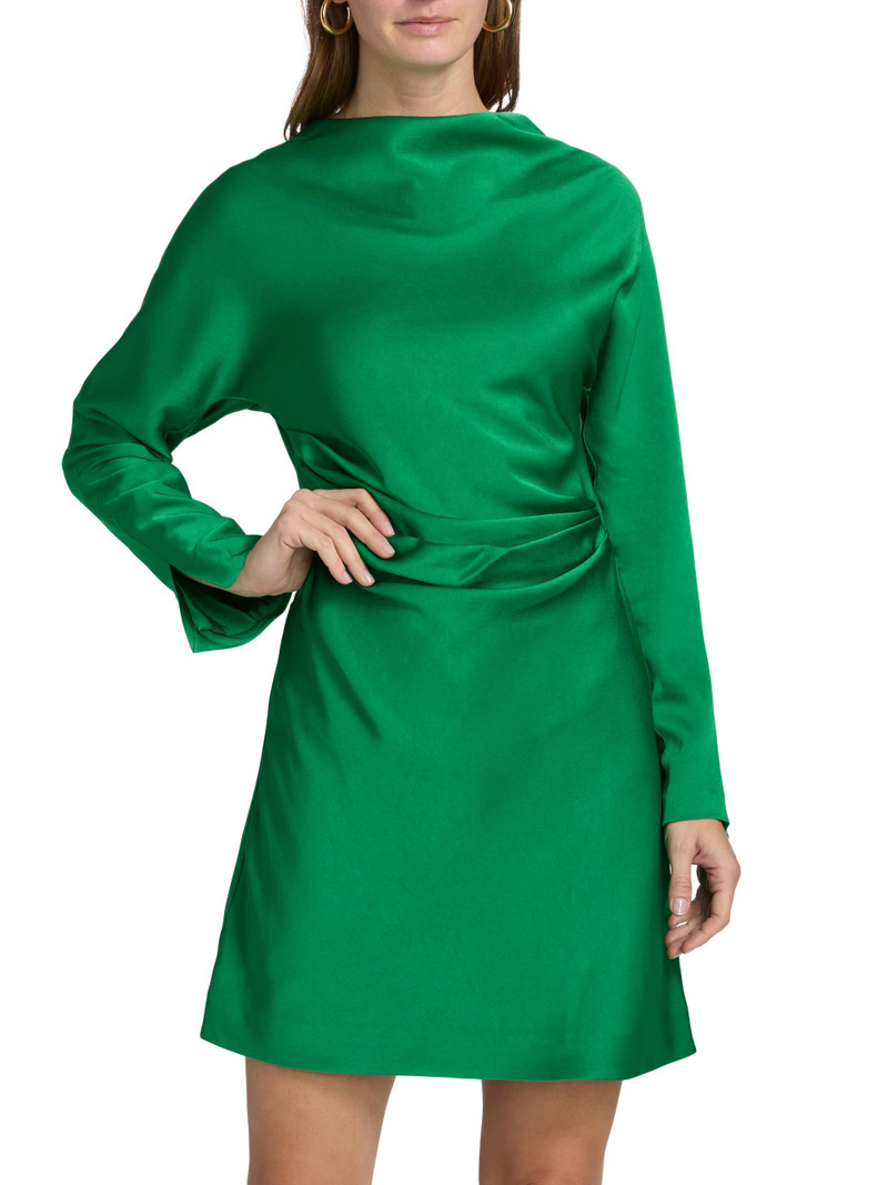 Women's Harpor Satin Minidress - Kelly Green 3