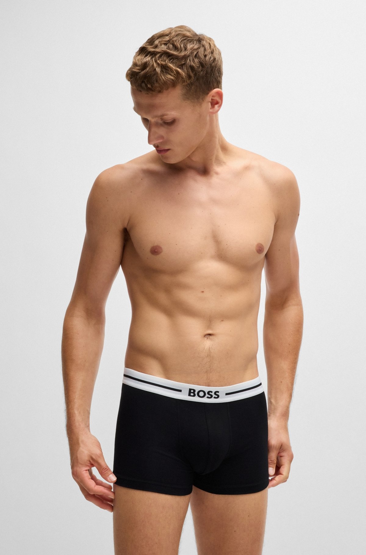 THREE-PACK OF STRETCH-COTTON TRUNKS WITH LOGO WAISTBANDS - 7