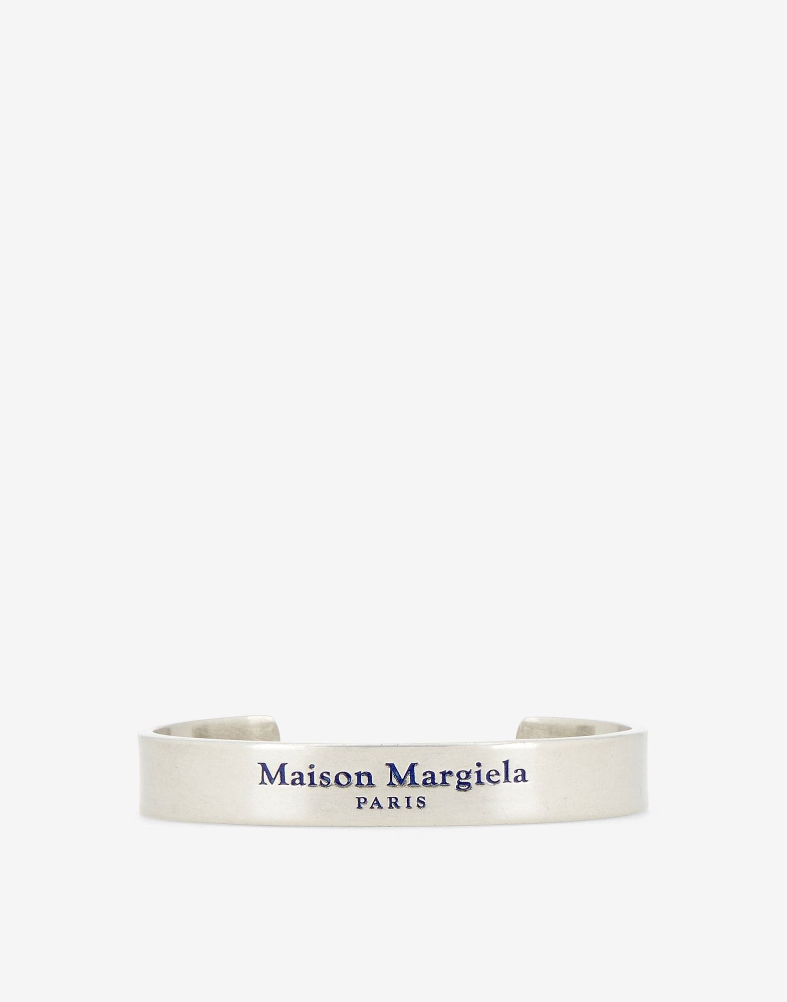 Logo engraved wide silver cuff - 1